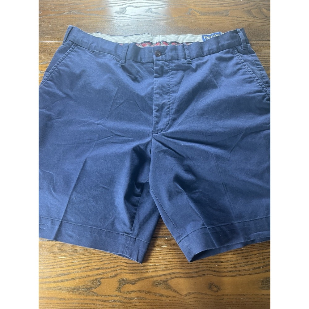 Polo Ralph Lauren Golf Shorts Mens 36 Blue Chino Front Zip Fly Preppy Classic